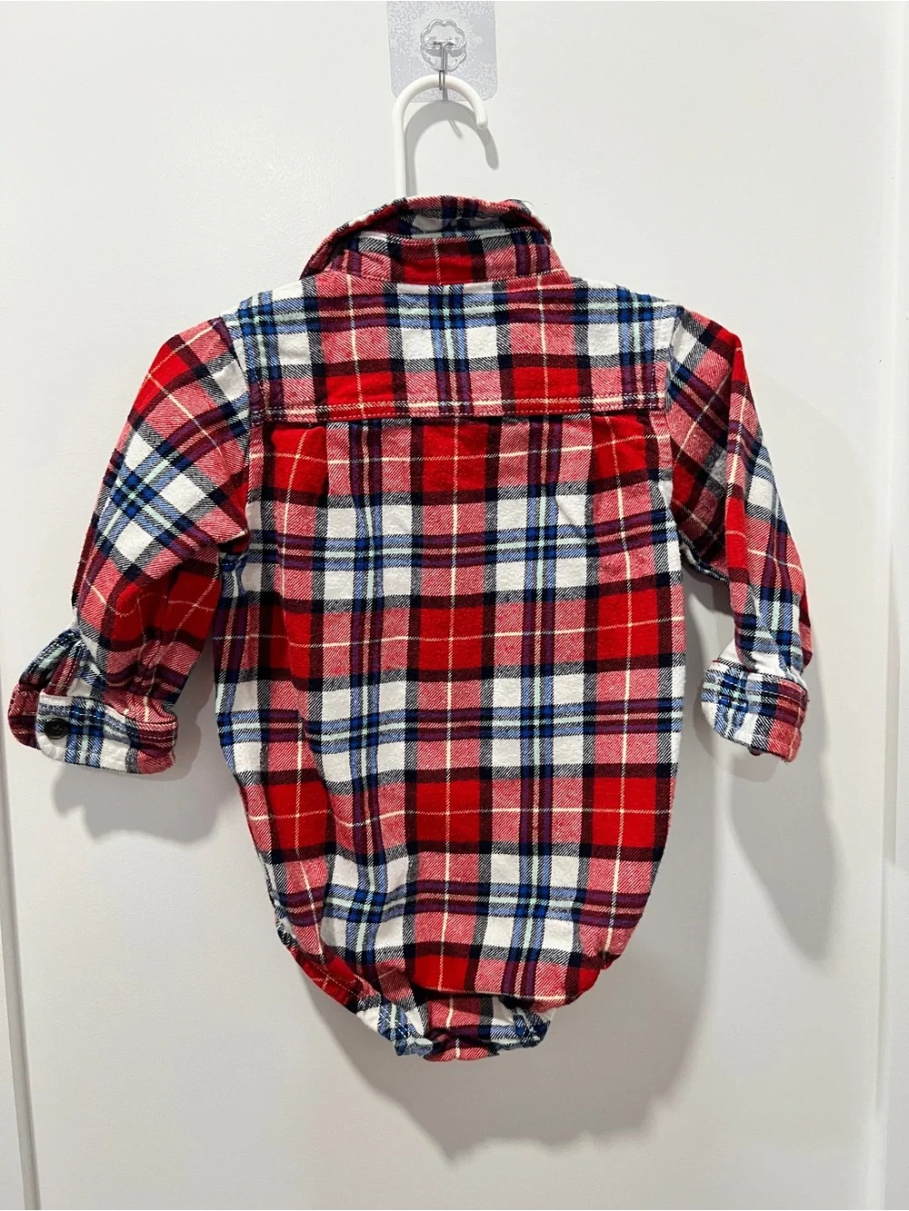 OshKosh B’gosh Red Plaid Flannel Bodysuit | 18 Months
